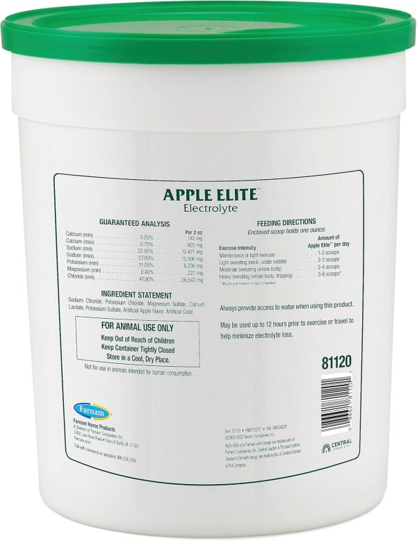 Farnam Apple Elite Horse Electrolyte Powder, Replaces minerals lost in sweat during exercise, extreme weather & stressful conditions, 5 lb., 40 day supply - Image 9