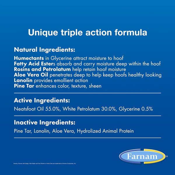 Farnam Rain Maker Triple Action Hoof Oil for Horses Moisturizer and Conditioner, Attracts, Absorbs and Retains Moisture, Contains Aloe, 32 Oz. - Image 6