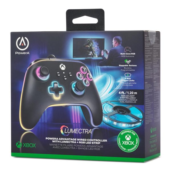 PowerA Advantage Wired Controller for Xbox Series X|S with Lumectra + RGB LED Strip - Black, gamepad, wired video game controller, gaming controller, works with Xbox One and Windows 10/11, Officially Licensed for Xbox - Image 9