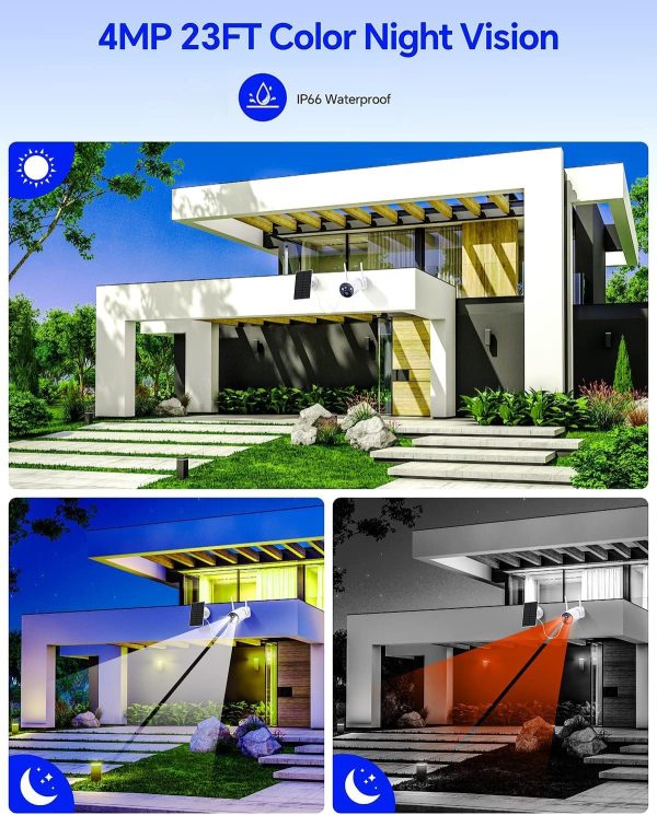 CAMCAMP Solar Security Camera System - 2.5K Wireless Outdoor Cameras with 10CH Surveillance NVR 500GB Hard Drive HDMI Color Night Vision AI Detection 2 Way Audio IP66 Waterproof for Home Garage - Image 4