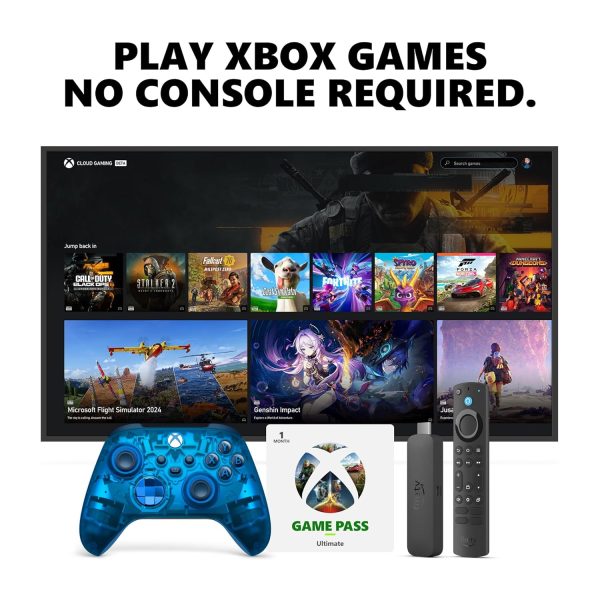 Amazon Fire TV Stick 4K Max, Sky Cipher Special Edition Core Wireless Controller, and 1 Month Game Pass Ultimate Bundle