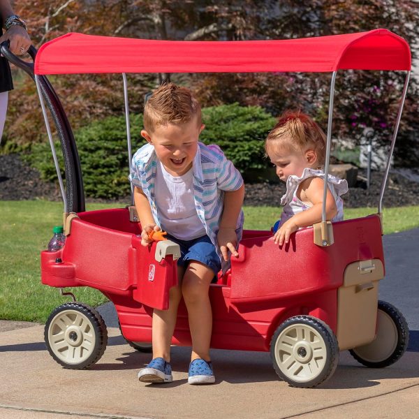 Step2 All Around Canopy Wagon, Kids Ride On Toy, Stroller Substitute, Includes Seat Belts, Made of Durable Plastic, Max Weight 75 lbs., For Toddlers 1.5-5 Years Old - Image 7