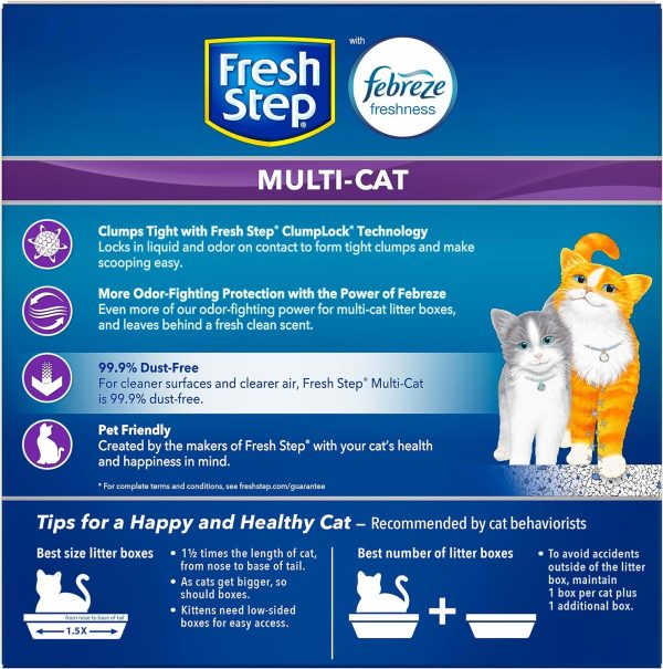 Fresh Step Clumping Cat Litter Multi-Cat Extra Strength Formula With Febreze Freshness, Multi Cat Litter With Ammonia Block Technology, 14 lb. Box - Image 13