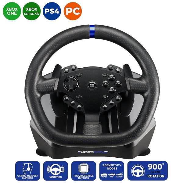 SUBSONIC Superdrive - SV950 steering wheel with pedals and paddles for Xbox Serie X/S, PS4, Xbox One, PC (programmable for all games) - Image 2