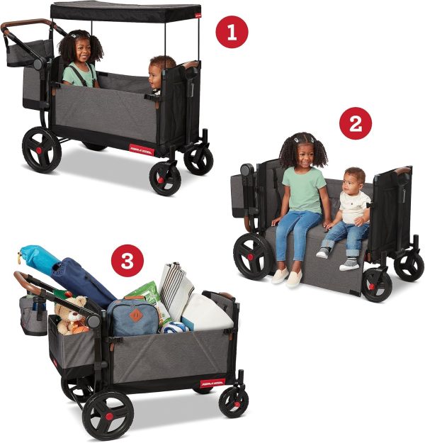 Radio Flyer Atlas Stroll N Wagon, Folding Wagon for 1+ Years - Gray - Image 6