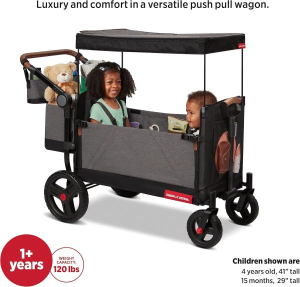 Radio Flyer Atlas Stroll N Wagon, Folding Wagon for 1+ Years - Gray - Image 4