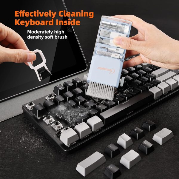 All-in-1 Laptop Keyboard Cleaner Cleaning Kit, Electronics Screen Cleaner Repair Tool with 3 in 1 Earbud Cleaner Pen, Camera Lens Pen, Suit for MacBook iPad, iPhone, Cell Phone, PC Monitor with Patent - Image 3