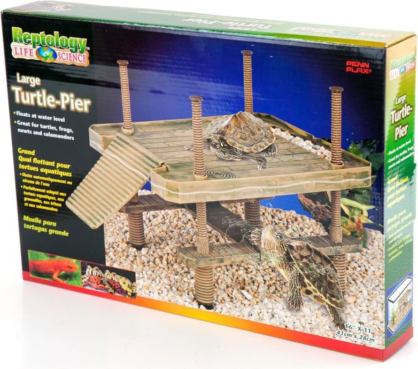 Penn-Plax Reptology Aquatic Turtle Pier and Basking Platform | Floating Above Tank | Decorative, Functional, and Naturally Inspired for Aquariums and Terrariums | Large Size (REP603) - Image 5