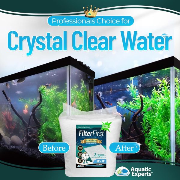 Aquatic Experts Aquarium Filter Floss for Fish Tank Filters - FilterFirst Aquarium Filter Pad - Aquarium Filter Media Roll for Crystal Clear Water, 3/4" - 1" Thick (12 Inch Wide, 12 Feet Long) - Image 2