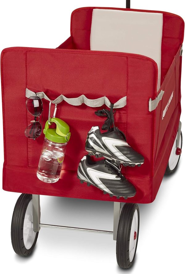 Radio Flyer 3-in-1 EZ Folding Wagon Ride On For Kids, Garden, & Cargo, Red Collapsible Wagon - Image 11