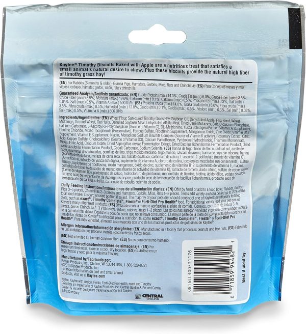 Kaytee Timothy Biscuits Baked Treat for Pet Guinea Pigs, Rabbits & Other Small Animals, Apple, 4 oz - Image 8