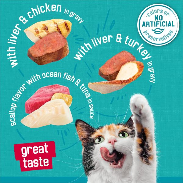 Purina Friskies Wet Cat Food Variety Pack, Tasty Treasures Prime Filets (With Ocean Fish and Tuna, With Chicken and With Turkey) - (Pack of 12) 5.5 oz. Cans - Image 3