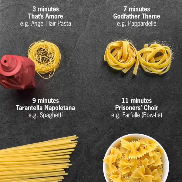 Al Dente - The Singing Floating Pasta Timer: Will Sing Different Tunes when Pasta is Ready at 3, 7, 9, and 11 Minutes, to be Boiled with any Pasta in The Pot, Floats in Cold & Hot Boiling Water - Image 3