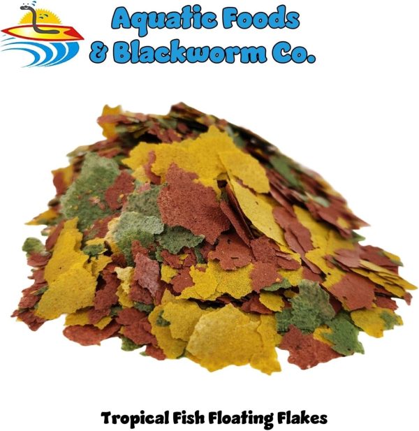 Aquatic Foods Inc. Tropical Fish Flakes, Mix of Krill, Color Enhancing, Spirulina Flakes for Cichlids, Angels, Tetras, Guppies, All Tropical Fish...WL…2-lbs Poly Bag - Image 3