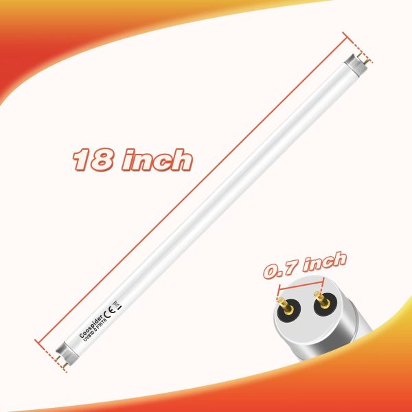 Hypool 2 Pack T8 Strip UVB Reptile Lighting Bulb 18-Inch 15 Watt UVB 10.0 Fluorescent Bulb 10-Percent UVB Desert Pet Habitat Light for Reptiles Amphibian - Image 5