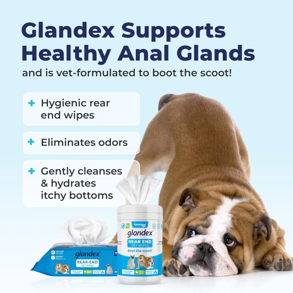 Vetnique Labs Glandex Dog Wipes for Pets Cleansing & Deodorizing Anal Gland Hygienic Dog & Cat Wipes with Vitamin E, Skin Conditioners and Aloe (100ct Pouch) - Image 6