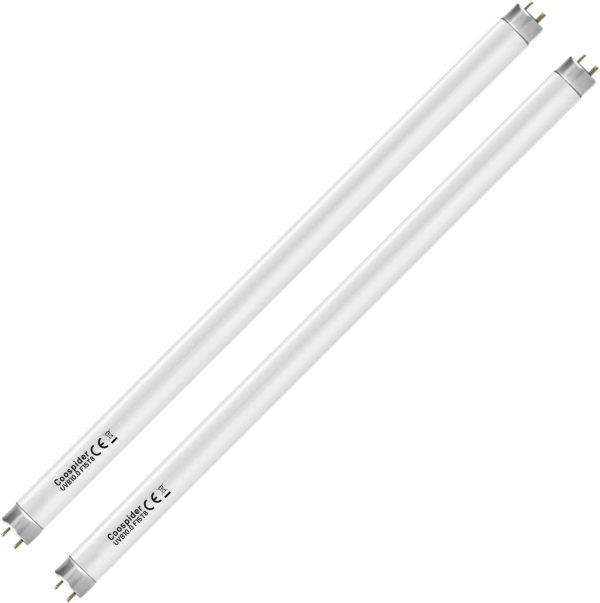 Hypool 2-Pack UVB Reptile Light 10.0 Bulb 15W 18inch T8 Fluorescent Desert Lamp for Bearded Dragon Tortoise Reptile & Amphibian (15W 18inch 10.0 Bulb G13)