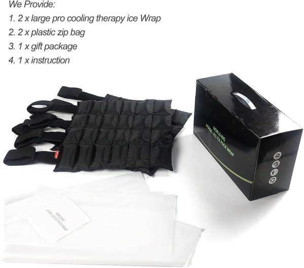 WORLD-BIO Horse Ice Leg Wraps Set Of 2, Ice Pack Cooling Wrap for Horse Injuries, Therapy Full Leg Ice Boot Cold Pack with Flexible Straps for Hock, Ankle, Knee, Legs and Hooves, 16.9'' x 16.1'' Black - Image 3