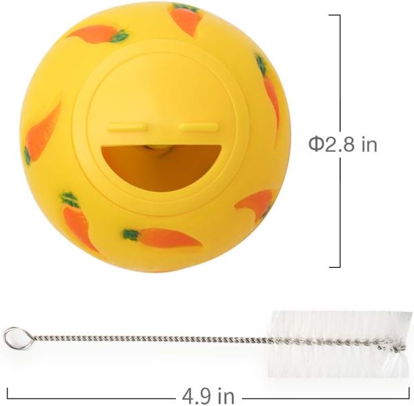 Niteangel Treat Ball, Snack Ballfor Guinea Pigs, Rabbits, Hedgehogs and Other Small Pets (Small, Yellow) - Image 5