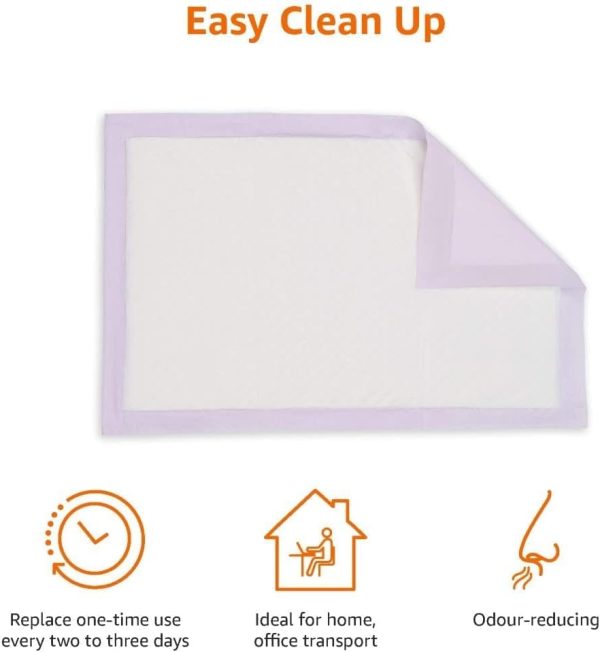 Amazon Basics Cat Pad Refills for Litter Box, Unscented, Pack of 40, Polyethylene, Purple and White - Image 3