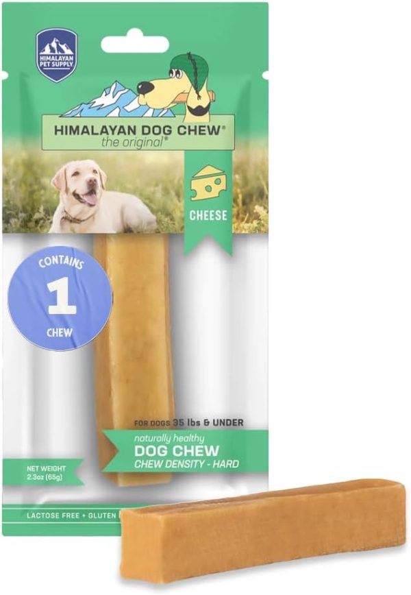 Himalayan Dog Chew Original Yak Cheese Dog Chew, 1 Medium Stick, 2.3 oz, Gluten Free, Healthy Dog Treats, Grain & Lactose Free 100% Natural, Long Lasting Dog Chews for Dogs Under 35 lbs