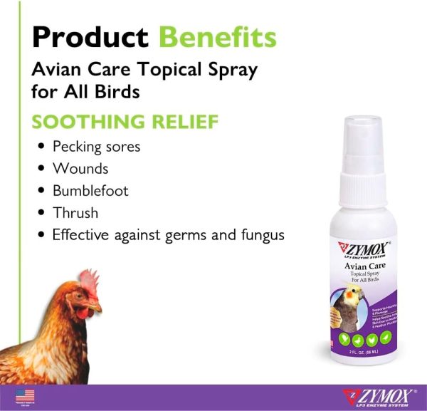 Zymox Avian Care Topical Spray for All Birds, 2 oz. – Soothes Irritated Skin & Supports Healthy Plumage for All Birds, Fowl & Poultry - Image 2