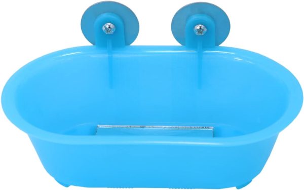 Wontee Bird Bath with Mirror Toy Fixable Parrot Bathroom Tub for Small Brids Parrot Canary Budgies Parakeets - Image 6