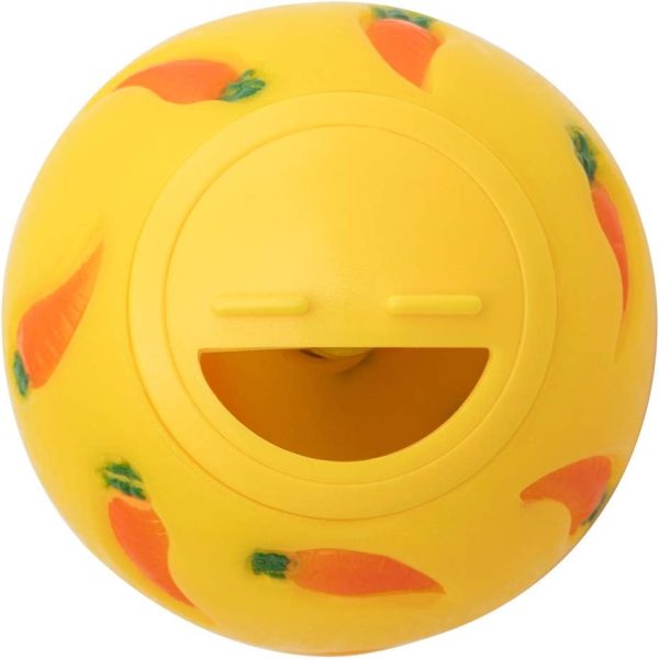 Niteangel Treat Ball, Snack Ballfor Guinea Pigs, Rabbits, Hedgehogs and Other Small Pets (Small, Yellow)