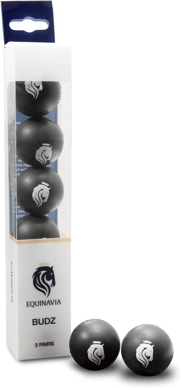 Equinavia BudZ Horse Ear Plugs (6 Count) | Equestrian Noise Reduction Soft Foam Balls - Black - Horse