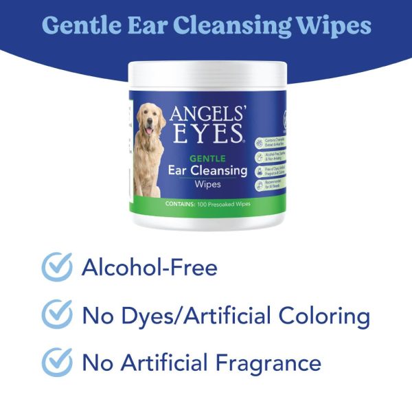 ANGELS' EYES Ear Cleansing Wipes for Dogs & Cats, Removes Dirt, Wax, Odor, Help Reduce Infections & Itching, No Artificial Colors or Fragrance, 100ct - Image 8