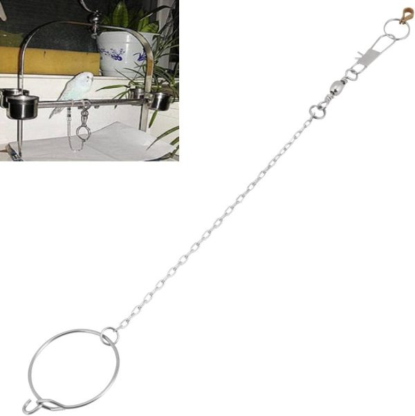 Bird Anklet Chain, Parrot Foot Ring Stainless Steel Bird Leash Parrot Opening Activity Ring Bird Stand Anklet Pet Bird Supplies for Nyasa Lovebird Cockatiel