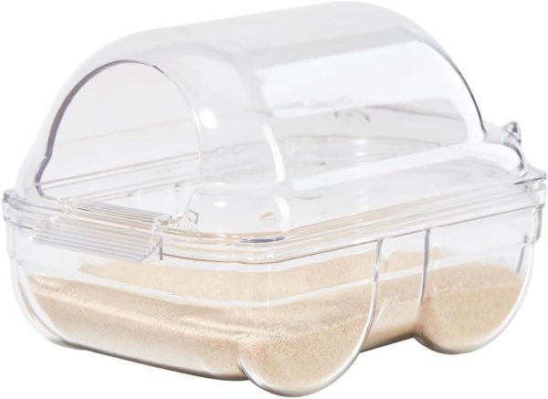 Hamster Sand Bath, Hamster Toilet, Hamster Sand Bathroom, Container Small Animal Sauna Sandpit for Syrian Dwarf Hamster Gerbil Rat Chipmunk (S (6.2 * 3.9 * 3.7 inch))