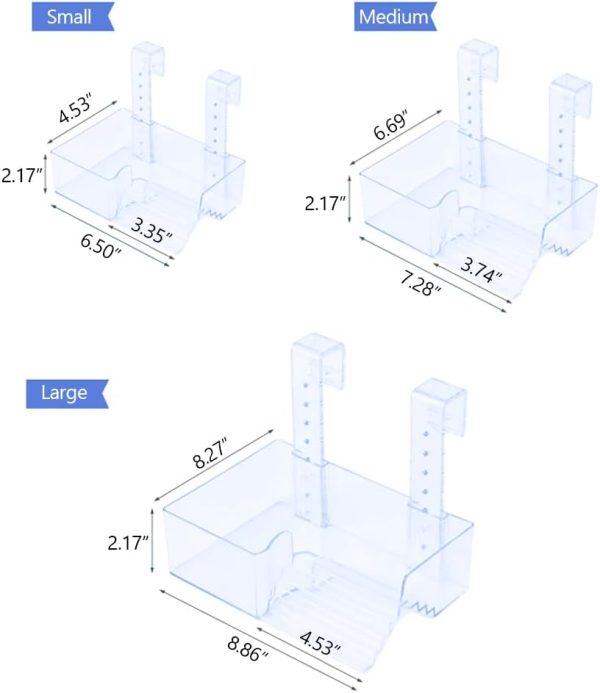 La La Pet® Hanging Detachable Acrylic Turtle Basking Platform with Guardrail and Ladder Tortoise Resting Terrace Turtle Aquarium Dock Reptile Habitat Basking Platform for Turtle Tank Large - Image 6