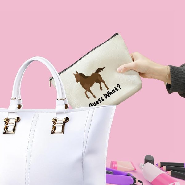 Funny Horse Makeup Bag Horse Gifts for Girls Horse Gifts for Women Horse Supplies Accessories Cute Cosmetic Bag for Women Girls Horse Lovers Sister Best Friends Graduation Mothers Day Birthday Gifts - Image 3