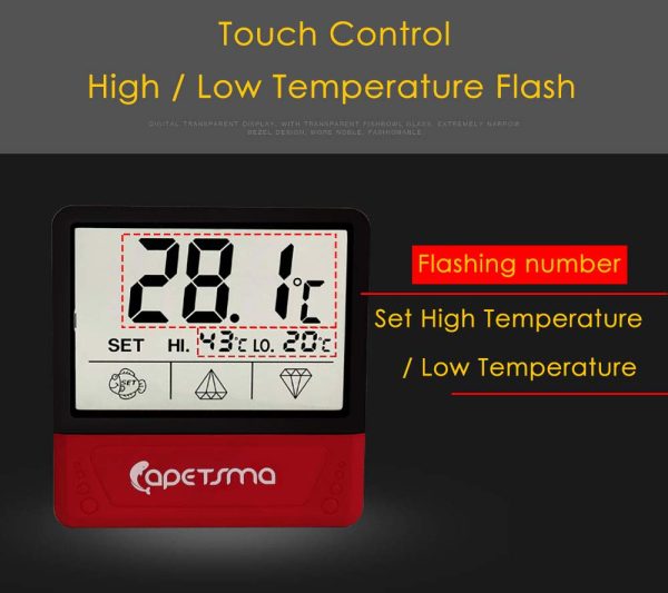 Fish Tank Thermometer, Touch Screen Digital Aquarium Thermometer with LCD Display, Stick-on Temperature Sensor ensures Optimum Temperature in Terrarium, for Your pet Amphibians and Reptiles… - Image 4