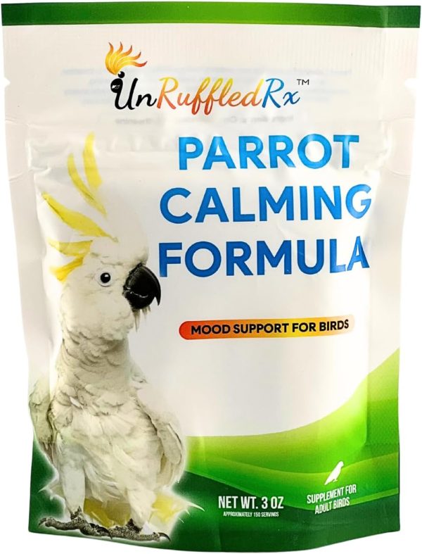 UnRuffledRx™ Parrot Calming Formula – Soothes Screaming, Biting, & Plucking; Promotes Relaxation (224 Servings)