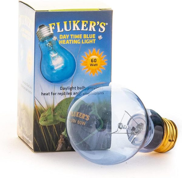 Fluker's Reptile Incandescent Blue Daylight Bulb for Reptiles and Amphibians, 60 Watt