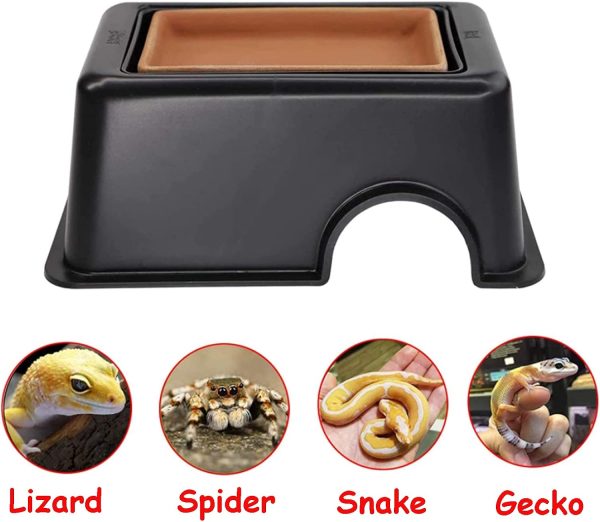 Tfwadmx Reptile Hide Box, Gecko Hideout and Cave with Water Supply for Lizards Snakes Leopard Gecko Spiders Frog - Image 6