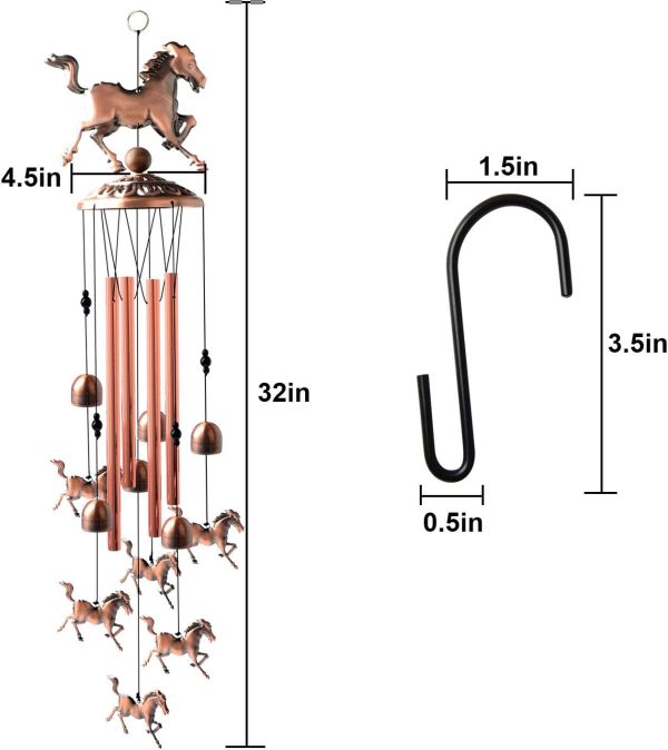 Horse Wind Chimes, Copper Wind Chime, Wind Chimes Outdoor, Horse Gifts, Garden Decor, Yard Decor, Garden Gifts, Memorial Wind Chime, Luck Wind Chime, Gifts for Friends - Image 6