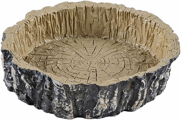 MODERNJOE'S Reptile Tree Stump Food/Water Bowl(2 Pack), Water/Food Dish for Amphibians – Small Size(4.1 x 4.1 x 0.9 inches) - Image 5