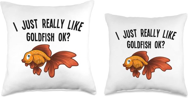 Cute Design for Men Women Goldfish Aquarium Lovers Throw Pillow, 16x16, Multicolor - Image 3