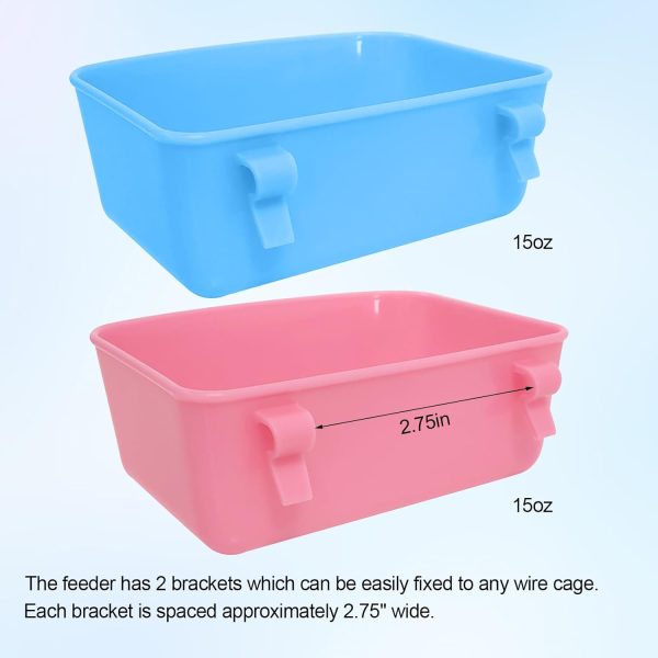 6 Pack Feeder (Blue, Pink), Hanging Feeder,Food and Water Container, Bath Water Bowl Universal for Birds Hamsters Mice Rats Rabbit Guinea Pig Small Pets - Image 3