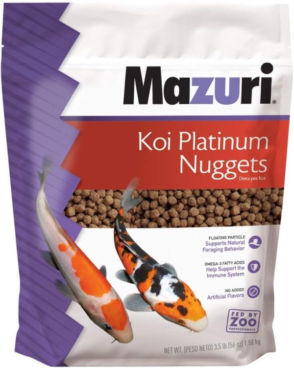 Mazuri Koi | Platinum Nuggets Nutritionally Complete Koi Fish Food | for Medium Koi - 3.5 Pound (3.5 lb.) Bag