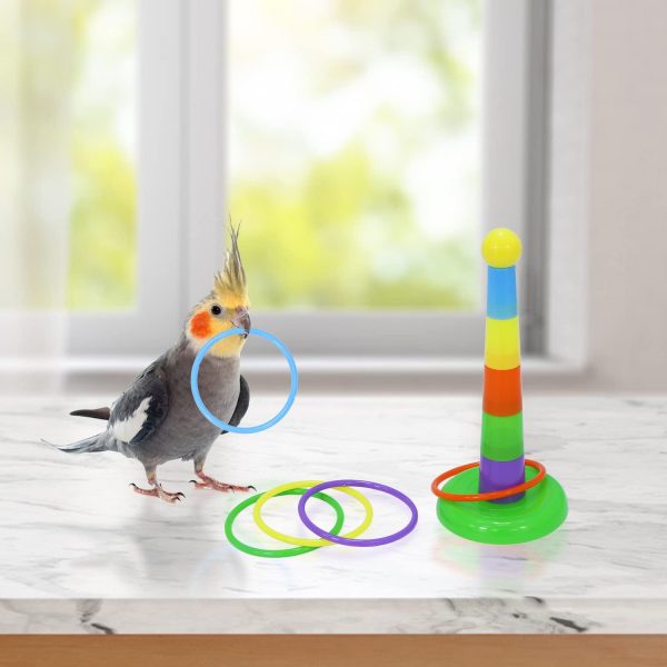 Wontee Bird Toys Mini Shopping Cart Skateboard Ring Toy for Playing and Training of Budgies Cockatiels Caique Quaker Parrot Conures (3 Pack) - Image 3