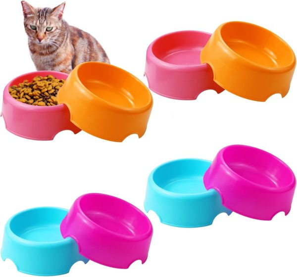 24 Pcs Plastic Pet Bowls for Cat Dog, Bulk Reusable Pet Bowls Feeding Rabbit Animal Practical Food Water Bowl Dog Cat Birthday Party Favors