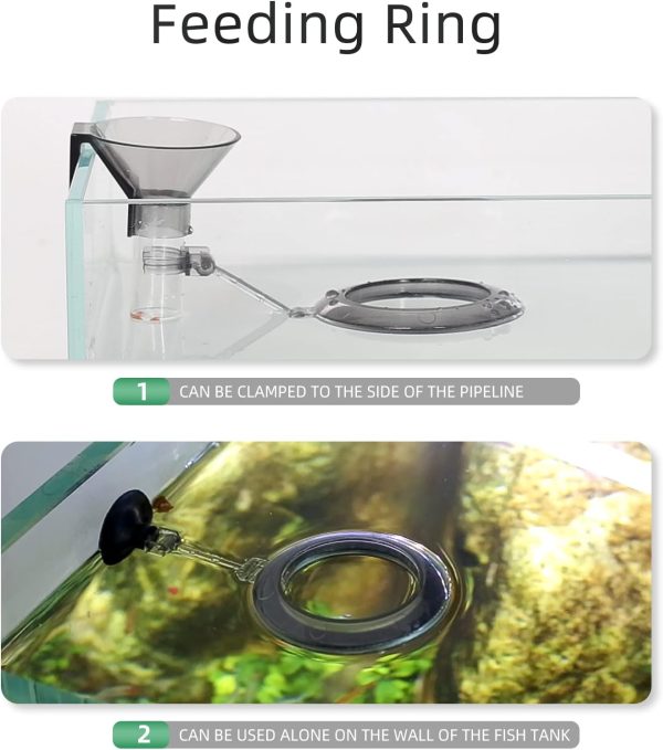 UPETTOOLS Shrimp Feeding Dish Set, Aquarium Fish Feeder Tube Kit Clear Durable Fish Shrimp Feeding Tube with Feeding Ring, Cleaning Brush for Fish Tank - Image 6