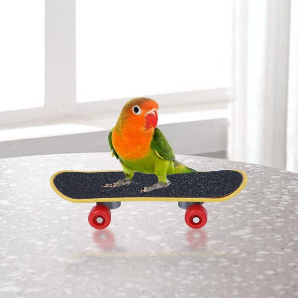 Wontee Bird Toys Mini Shopping Cart Skateboard Ring Toy for Playing and Training of Budgies Cockatiels Caique Quaker Parrot Conures (3 Pack) - Image 7