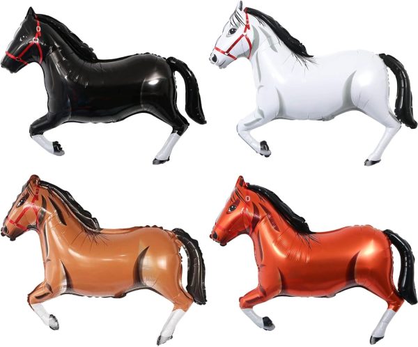 4 Pack Giant Horse Balloons Horse Themed Balloons gallant horse balloons for Horse Party Themed Birthday Party Decorations Supplies