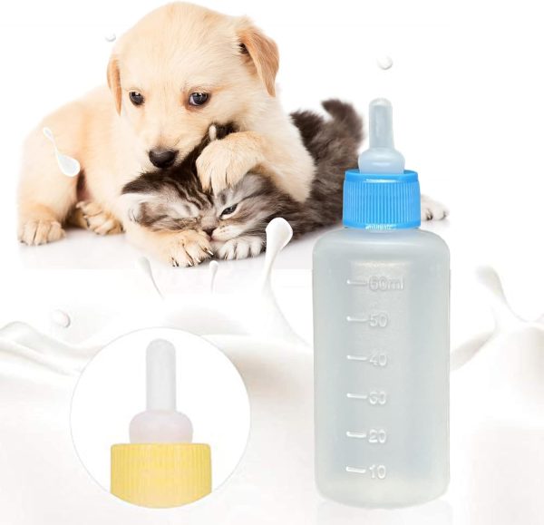 2 Sets of 5-Color Plastic and Silicone Feeding pet Supplies Set, Squeeze Liquid Bottles, Replaceable teats Mini for Newborn Kittens, Puppies, Rabbits, Replacement Small Animals cat Bottle Tools - Image 4