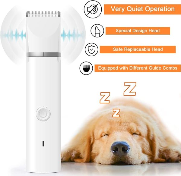 Dog Clippers Grooming Kit Hair Clipper-Low Noise Paw Trimmer- Rechargeable - Cordless Quiet Nail Grinder Shaver for Cats and Other Pets - Image 2